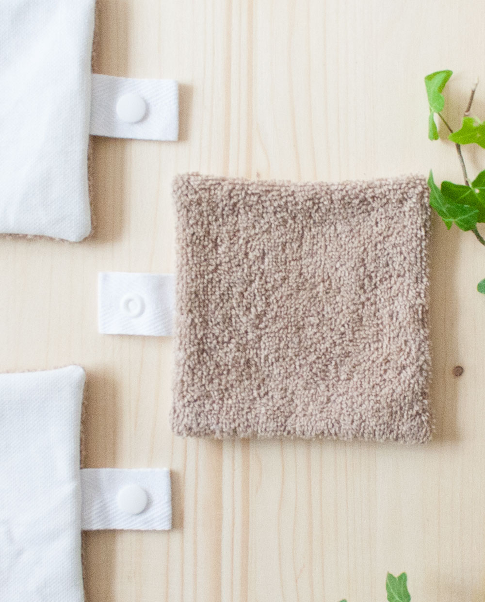 lot de 3 lingettes lavables marron